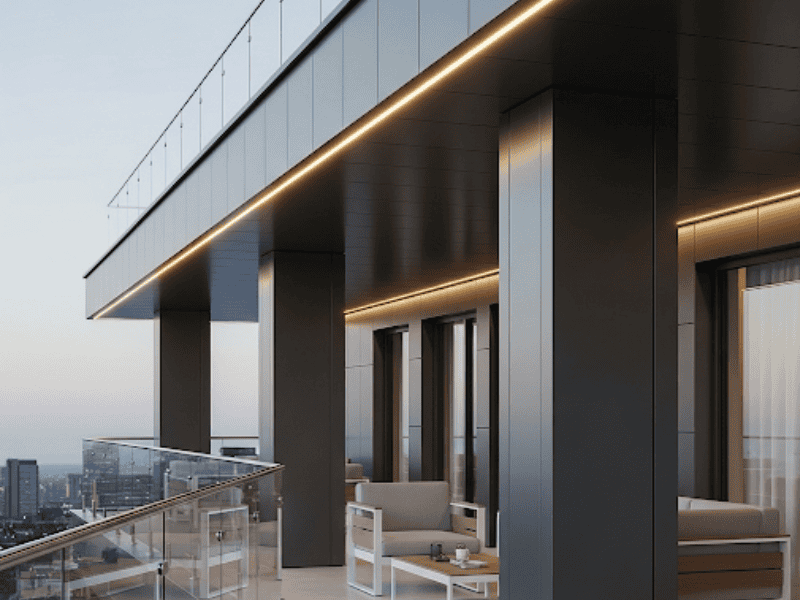 ACP sheets giving balconies and columns a modern edge