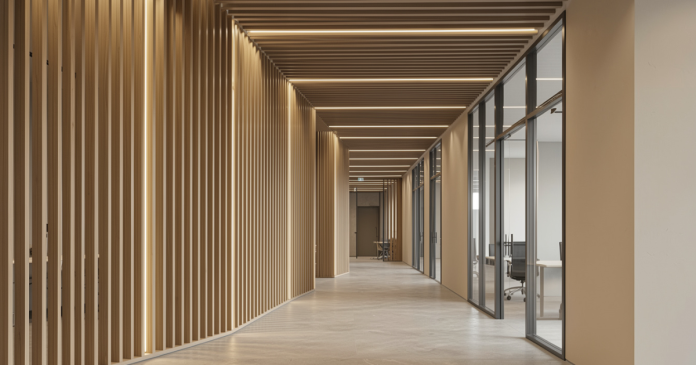 Architectural louvers for commercial builiding interior