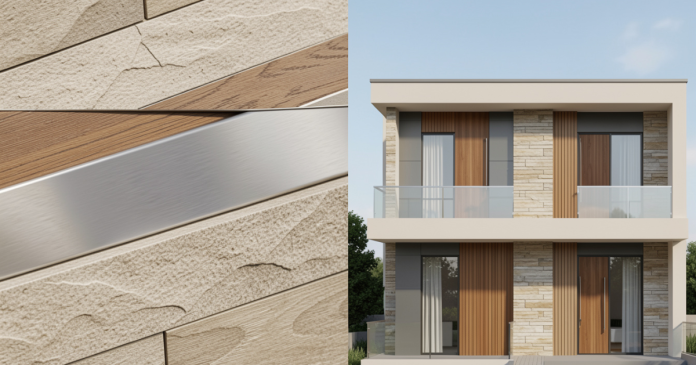 Different materials for cladding